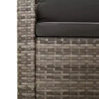 vidaXL grote loungeset voor de tuin, grijs PE-rattan, gepoedercoat staal