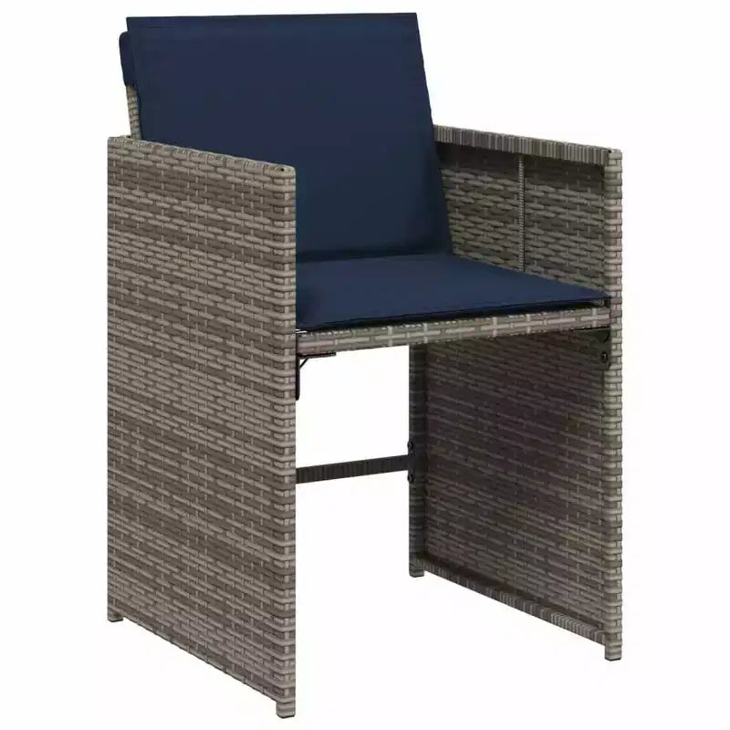 vidaXL Terraseetset, set van 14, grijs, marineblauw