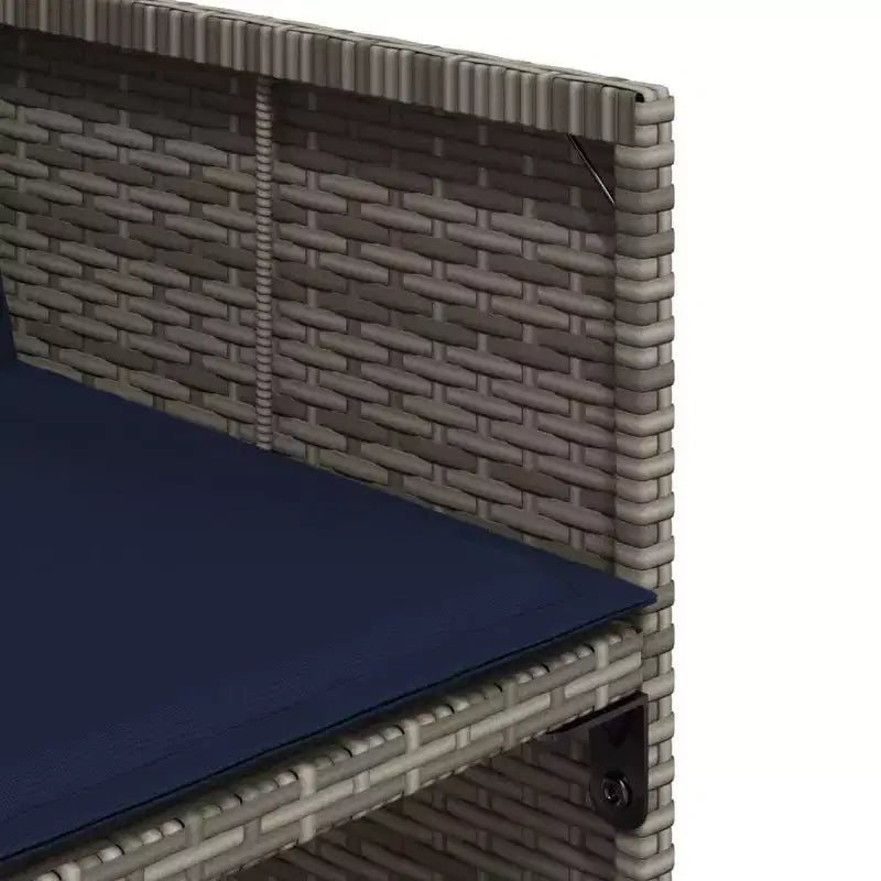 vidaXL Terraseetset, set van 14, grijs, marineblauw