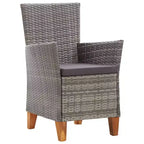vidaXL Dining Set Natural, grey, dark grey