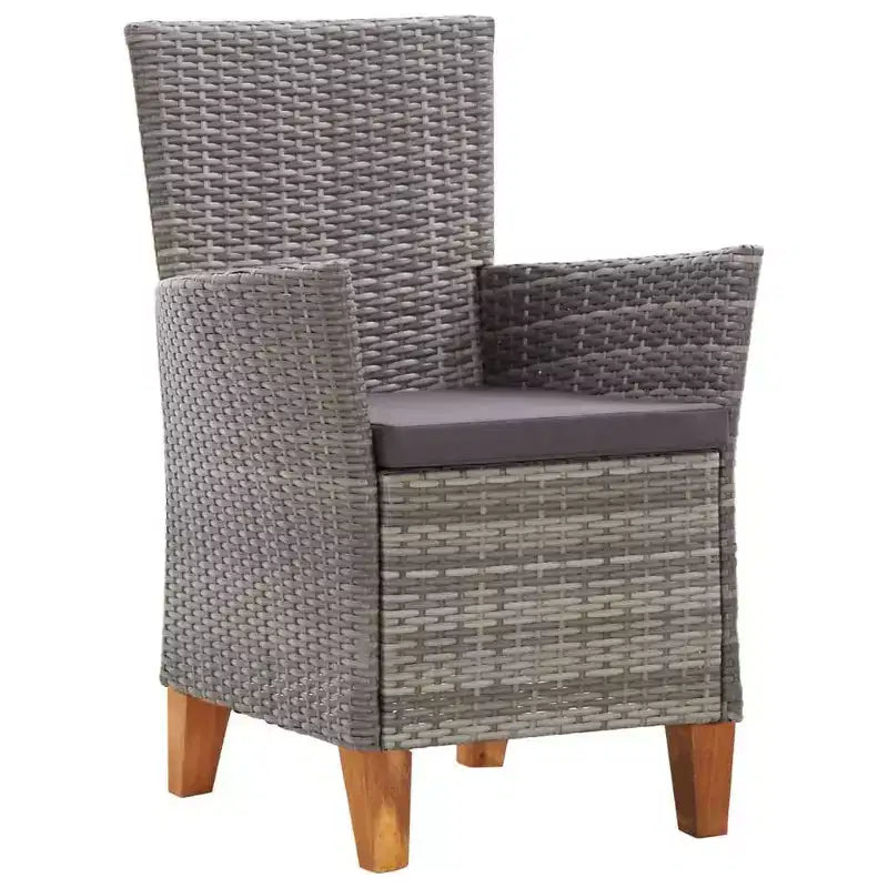 vidaXL Dining Set Natural, grey, dark grey