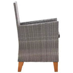 vidaXL Dining Set Natural, grey, dark grey