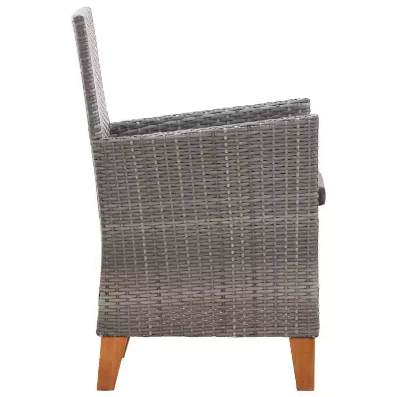 vidaXL Dining Set Natural, grey, dark grey