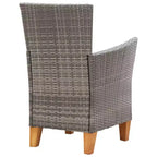 vidaXL Dining Set Natural, grey, dark grey