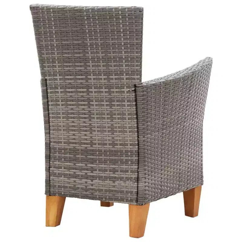 vidaXL Dining Set Natural, grey, dark grey