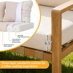GDFStudio Ajay Modern 4 Piece Aluminum Outdoor Seating Set with Cushion and Rectangular Table