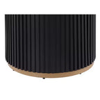 GDFStudio Howar Modern 5 Piece Wood and Metal Round Dining Set with Chenille Upholstered Chairs