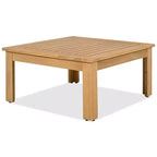 ModernLuxe 4-delige L-vormige sofaset voor buiten, acaciahouten terrasset met gevlochten touwarmleuningen en salontafel