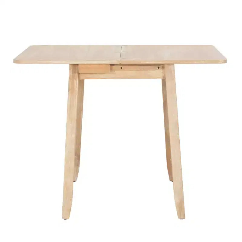 3-delige Alberts eetset van massief hout met verborgen opbergruimte en inklapbare tafel - Linon: compact, ruimtebesparend ontwerp