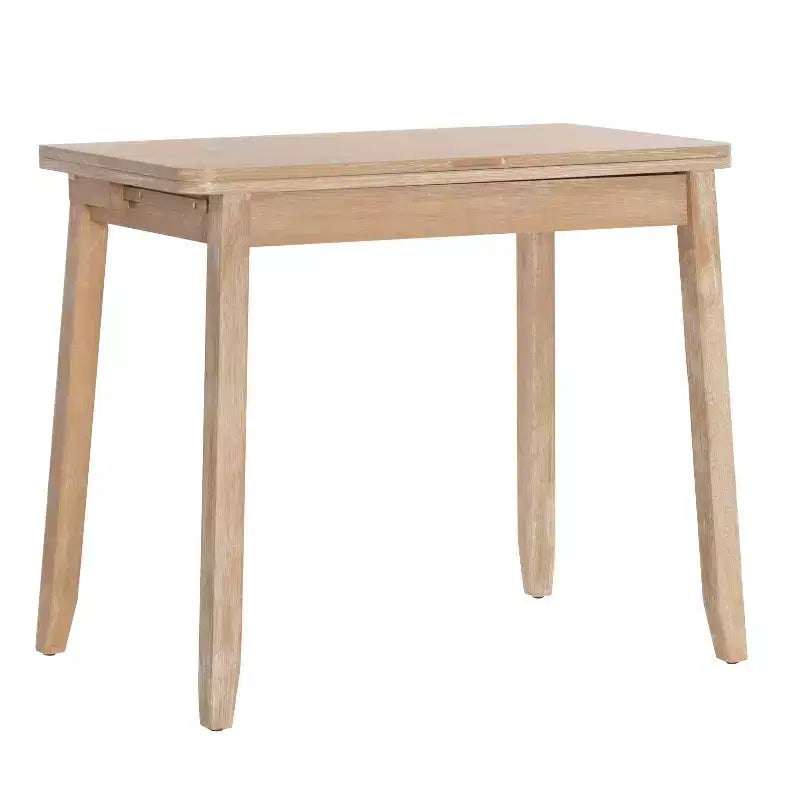 3-delige Alberts eetset van massief hout met verborgen opbergruimte en inklapbare tafel - Linon: compact, ruimtebesparend ontwerp