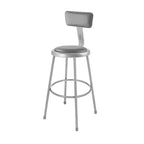 2-Pack 30" Padded Bar Stool with Backrest – Gray Vinyl, Steel Frame, 300 lbs Capacity