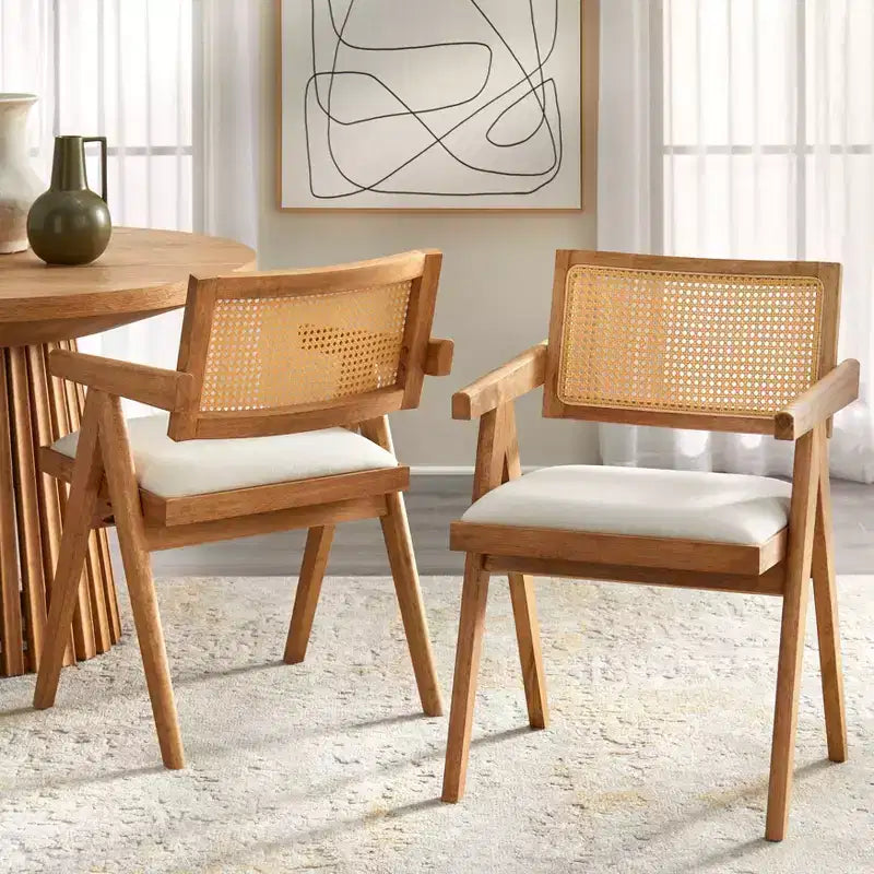 Buylateral 5pc 45" Morena Modern Round Dining Set Light Walnut