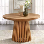 Buylateral 5pc 45" Morena Modern Round Dining Set Light Walnut