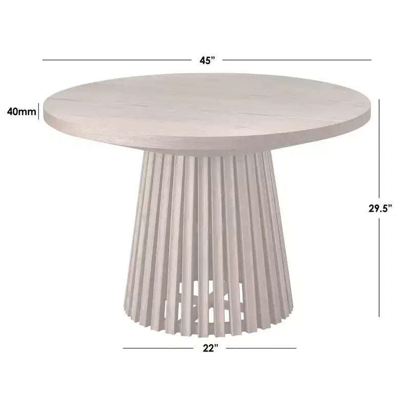 Buylateral 5pc 45" Morena Modern Round Dining Set Light Walnut