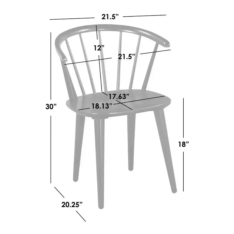 Buylateral 3pc 42" Florence Farmhouse Round Dining Set with Solid Wood Chairs Black