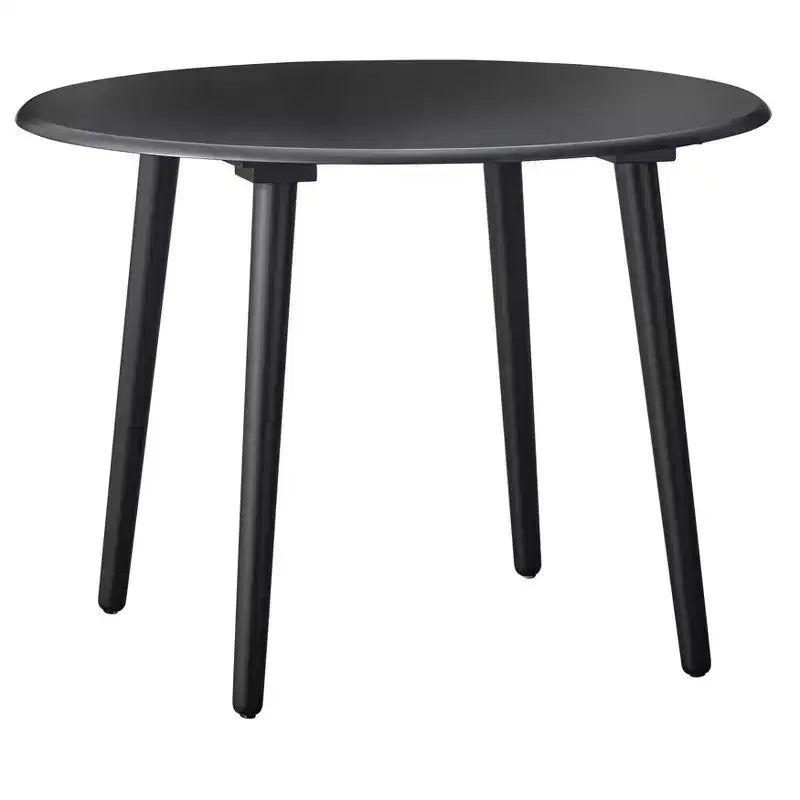Buylateral 3pc 42" Florence Farmhouse Round Dining Set with Solid Wood Chairs Black