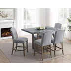 5pc Grayson Marble Counter Dining Set Gray/Driftwood - Steve Silver Co.
