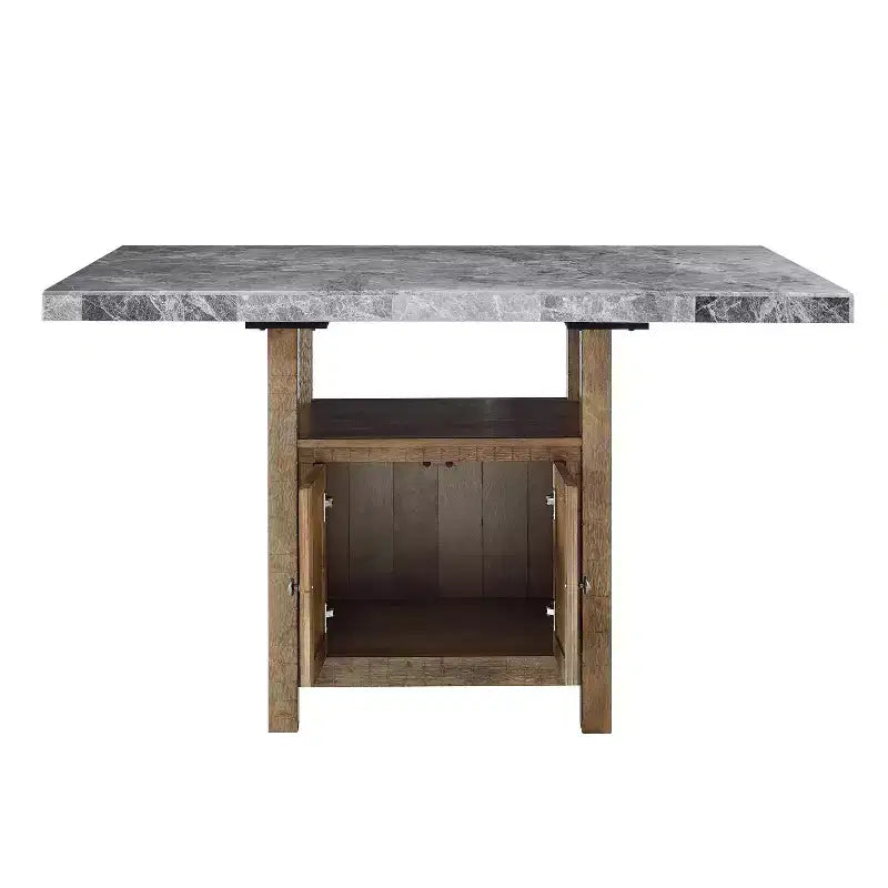 5pc Grayson Marble Counter Dining Set Gray/Driftwood - Steve Silver Co.