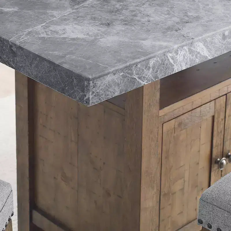 5pc Grayson Marble Counter Dining Set Gray/Driftwood - Steve Silver Co.