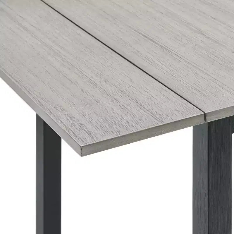 Picket House Furnishings 3pc Tuttle Drop Leaf Extendable Dining Table Set and 2 Chairs Gray/Black: Modern Rectangle Shape, Upholstered Chairs