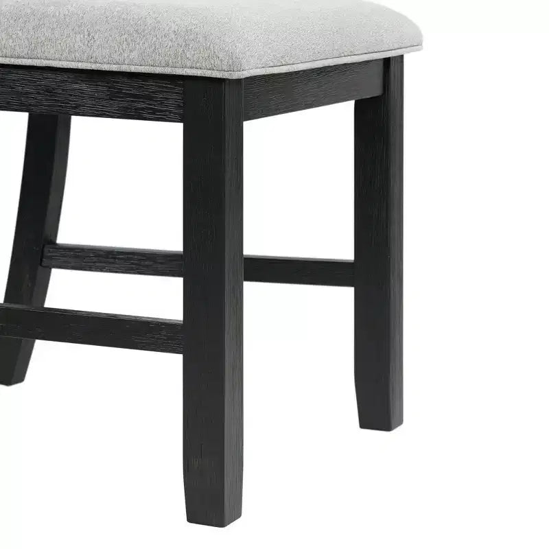 Picket House Furnishings 3pc Tuttle Drop Leaf Extendable Dining Table Set and 2 Chairs Gray/Black: Modern Rectangle Shape, Upholstered Chairs