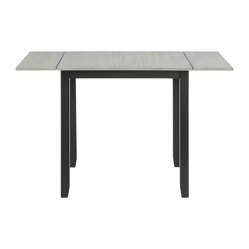 Picket House Furnishings 3pc Tuttle Drop Leaf Extendable Dining Table Set and 2 Chairs Gray/Black: Modern Rectangle Shape, Upholstered Chairs