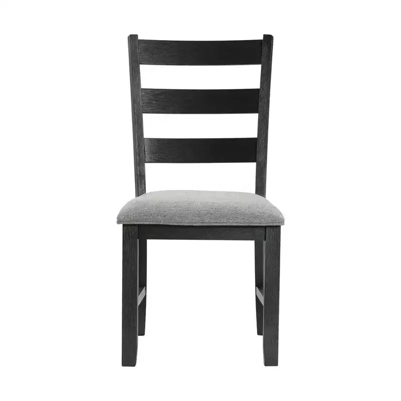 Picket House Furnishings 3pc Tuttle Drop Leaf Extendable Dining Table Set and 2 Chairs Gray/Black: Modern Rectangle Shape, Upholstered Chairs