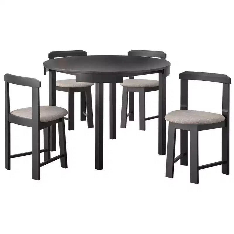 Buylateral 5pc Regent Space Saving 41.3" Round Dining Set Black