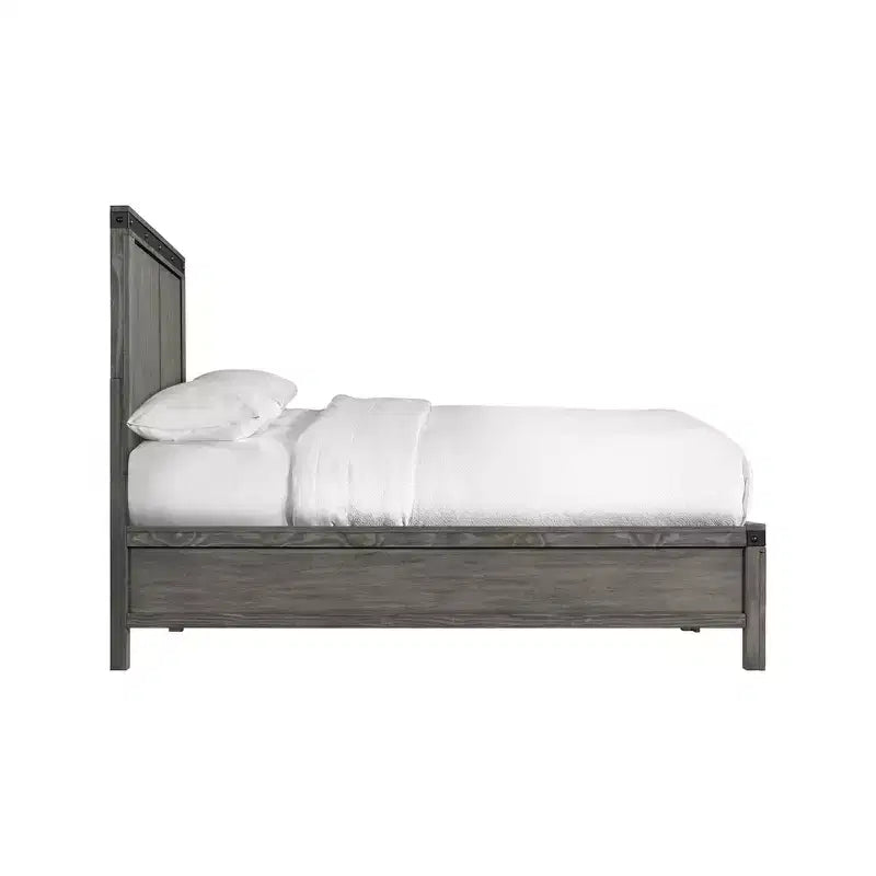 6-delige Montauk-paneelslaapkamerset voor kingsize bed, grijs - Picket House Furnishings: inclusief ladekast, hoge ladekast & nachtkastje