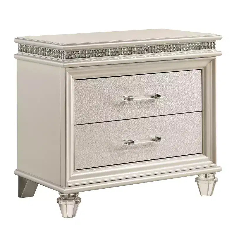 2pc Granite Nightstand and Dresser Set Pearl White - HOMES: Inside + Out