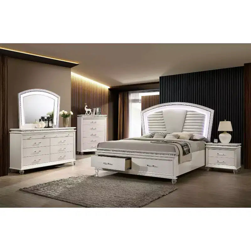 2pc Granite Nightstand and Dresser Set Pearl White - HOMES: Inside + Out