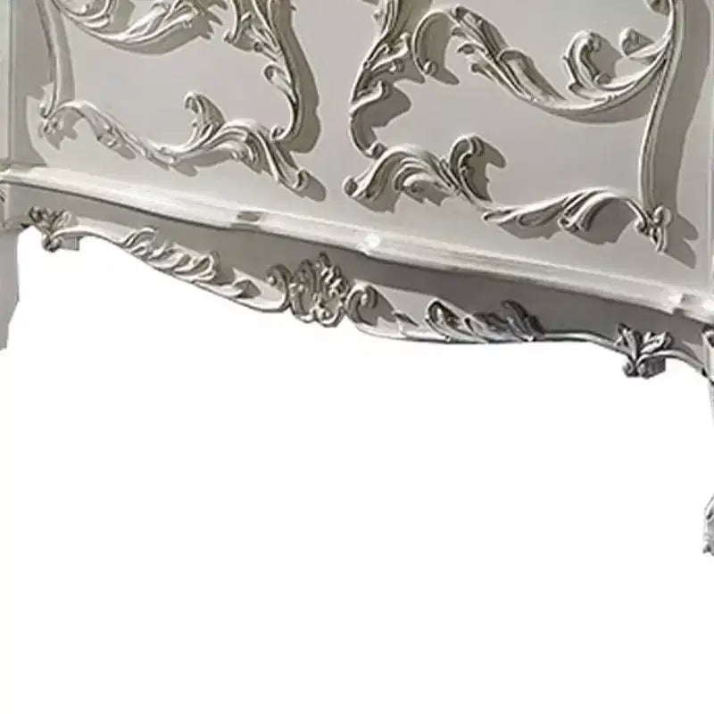 31" Executive Writing Desk – Bone White, Composite Wood, Open Storage Shelf