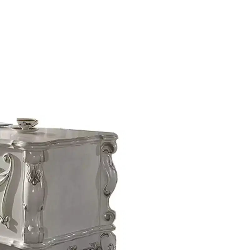 31" Executive Writing Desk – Bone White, Composite Wood, Open Storage Shelf