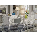 31" Executive Writing Desk – Bone White, Composite Wood, Open Storage Shelf