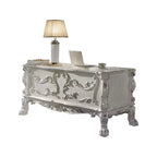 31" Executive Writing Desk – Bone White, Composite Wood, Open Storage Shelf