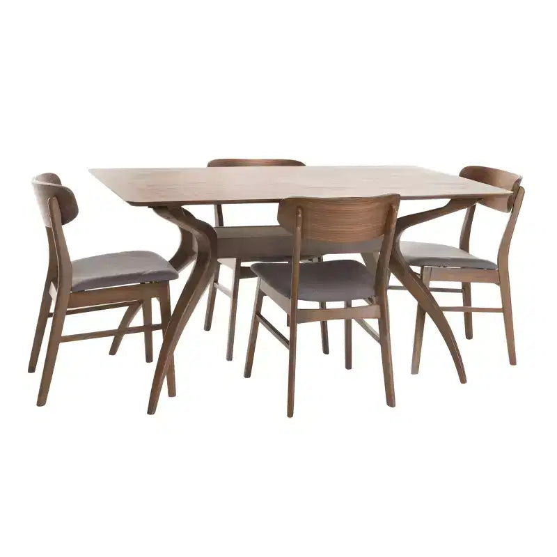 5-delige 60-inch eetkamerset met gebogen poten - Christopher Knight Home