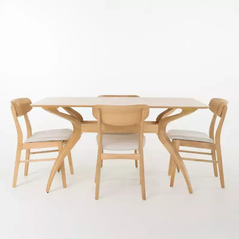 5-delige 60-inch eetkamerset met gebogen poten - Christopher Knight Home