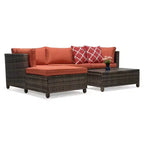 3-delige loungeset voor de tuin van wicker met kussens - EDYO LIVING