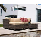 3-delige loungeset voor de tuin van wicker met kussens - EDYO LIVING