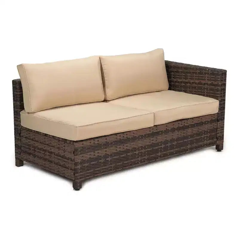 3pc Wicker Patio Sectional Seating Set with Cushions - EDYO LIVING