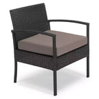 EDYO LIVING 3-delige loungeset van wicker voor terras en buiten