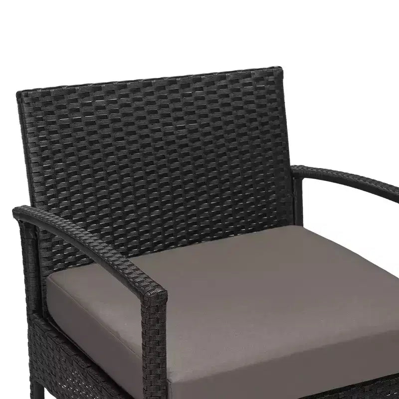 EDYO LIVING 3-delige loungeset van wicker voor terras en buiten