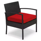EDYO LIVING 3-delige loungeset van wicker voor terras en buiten