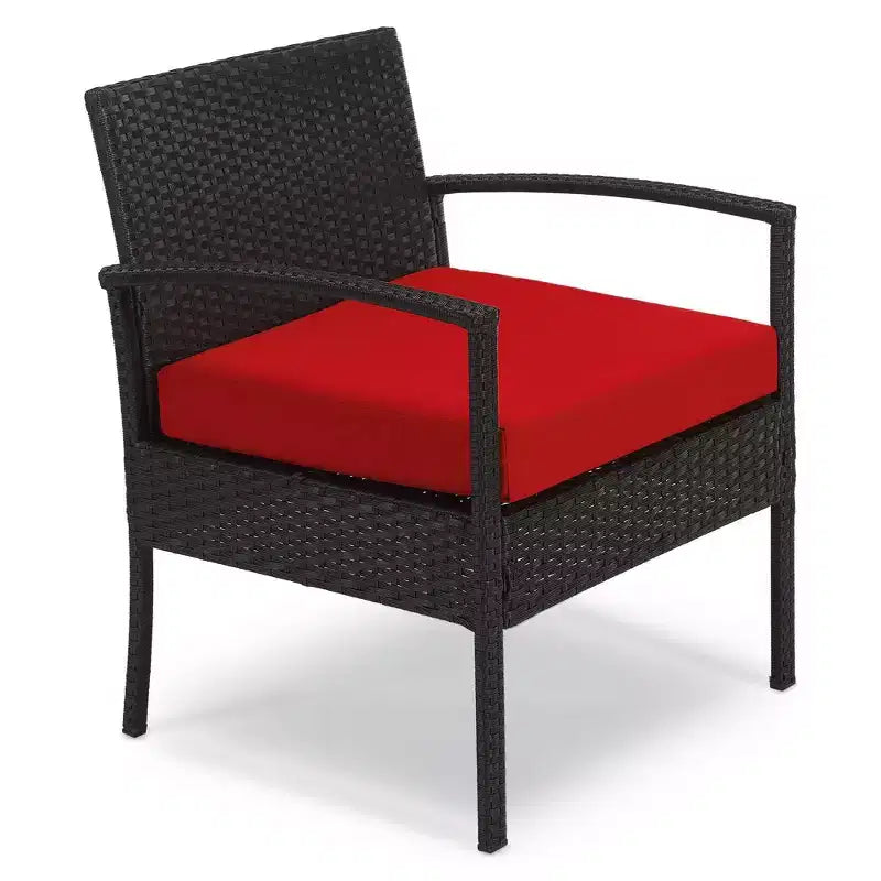 EDYO LIVING 3-delige loungeset van wicker voor terras en buiten
