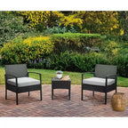 EDYO LIVING 3-delige loungeset van wicker voor terras en buiten