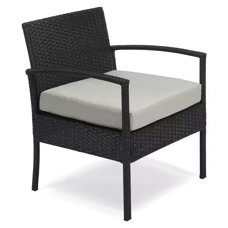 EDYO LIVING 3-delige loungeset van wicker voor terras en buiten