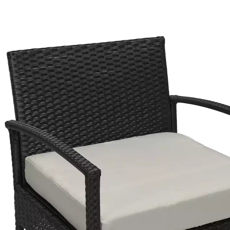 EDYO LIVING 3-delige loungeset van wicker voor terras en buiten