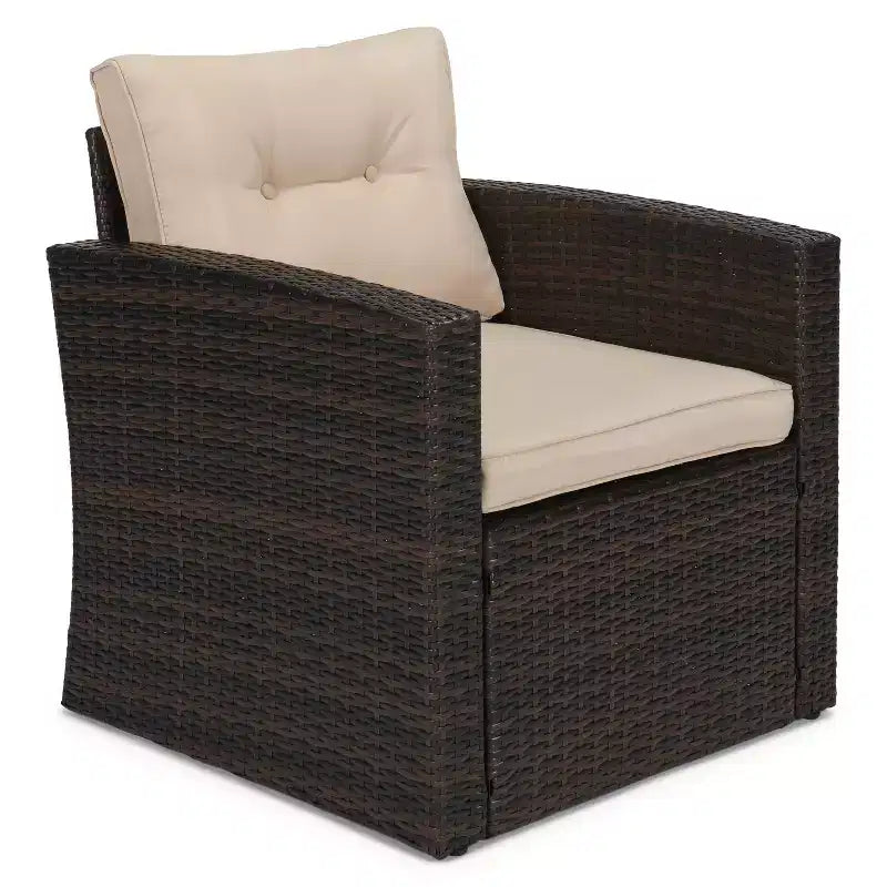 4-delige rotan loungeset voor buiten – EDYO LIVING