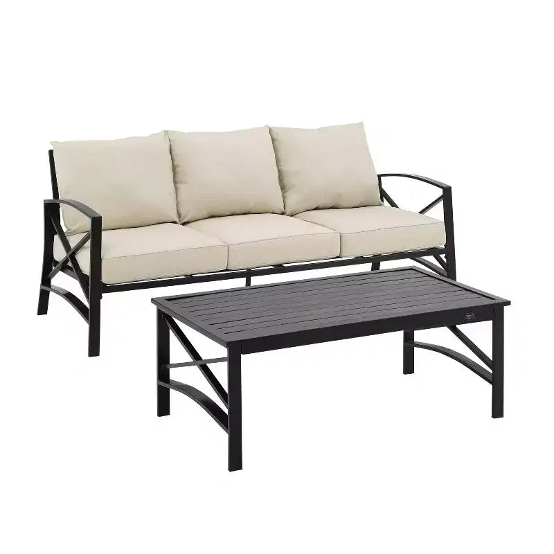 Crosley 2pc Kaplan Outdoor Sofa Set