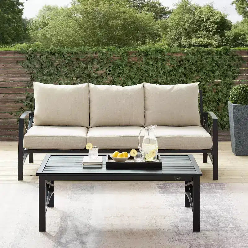 Crosley 2pc Kaplan Outdoor Sofa Set